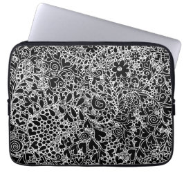Capa Para Notebook Padrão Intricado de Renda Floral Desenhado à Mão