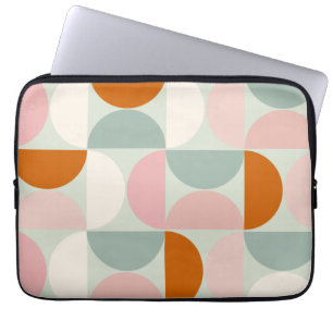 Capa Para Notebook Padrão Laranja Verde de meio século Moderno Sage