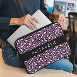 Capa Para Notebook Padrão-Leopardo, Manchas, Leopardo Roxo, Seu Nome