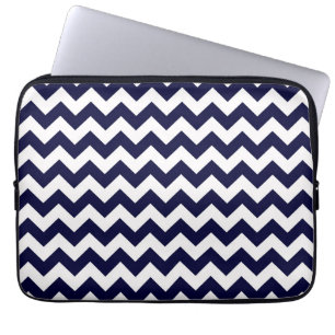 Capa Para Notebook Padrão marinho Blue Chevron Zig-Zag