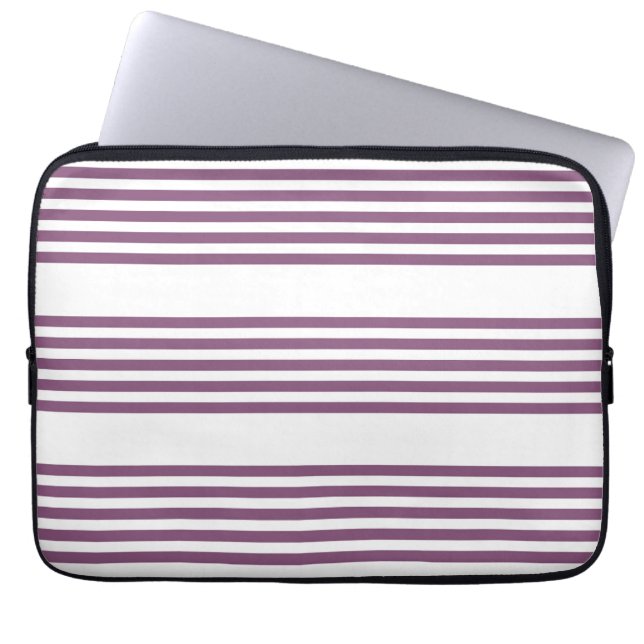 Capa Para Notebook Padrão Mauve roxo e branco de cinco faixas (Frente)