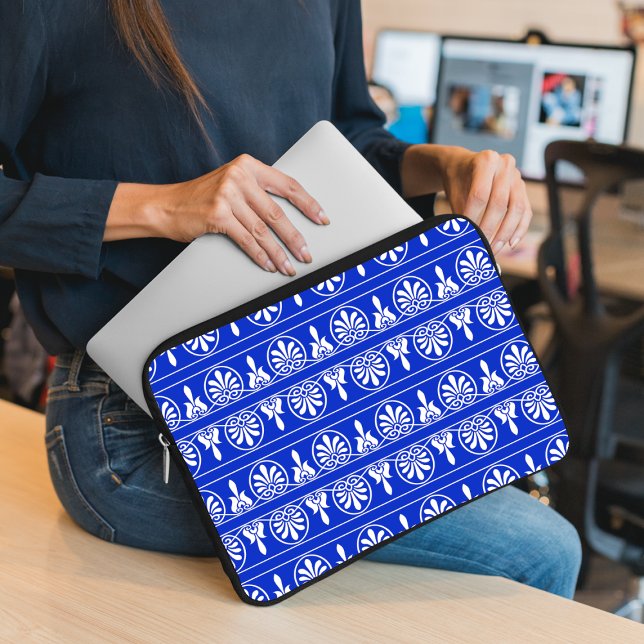Capa Para Notebook Padrão Mediterrâneo Árabe Grego Azul (Criador carregado)