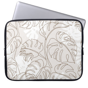 Capa Para Notebook Padrão mínimo de arte botânica sem costura. Tropic