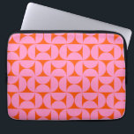 Capa Para Notebook Padrão Moderno De Meio século Rosa E Laranja<br><div class="desc">Padrão Moderno do Meio século Retroativo - Formas Geométricas do Abstrato - Padrão Geométrico Bonito e Minimalista em cor-de-rosa e laranja.</div>