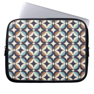Capa Para Notebook Padrão Moderno Marrom e Teal do Século Médio