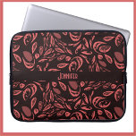 Capa Para Notebook Padrão Moderno Preto, Vermelho Quente<br><div class="desc">Padrão moderno de lágrimas preto e vermelho quente.</div>