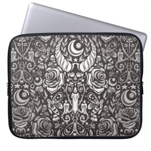 Capa Para Notebook Padrão monocromático gótico
