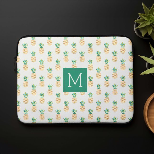 Capa Para Notebook Padrão Monograma de Ananás (Criador carregado)