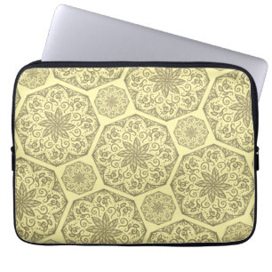 Capa Para Notebook Padrão Mosaico do ouro Mandala