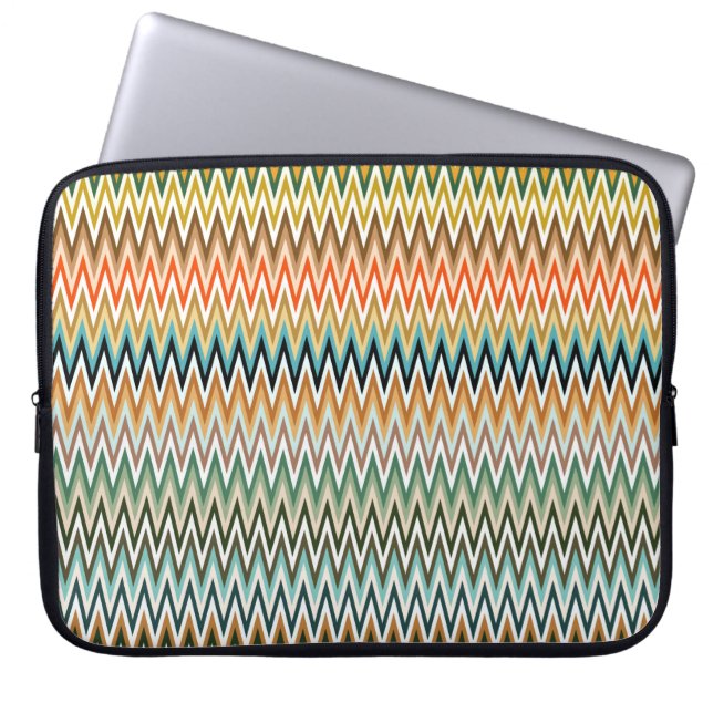 Capa Para Notebook Padrão multicolorido Zigzag (Frente)