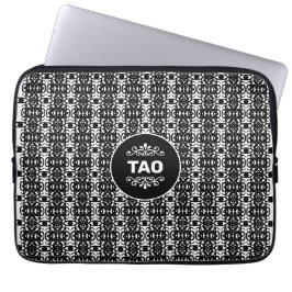 Capa Para Notebook Padrão na moda Abstrato Tao em preto e branco