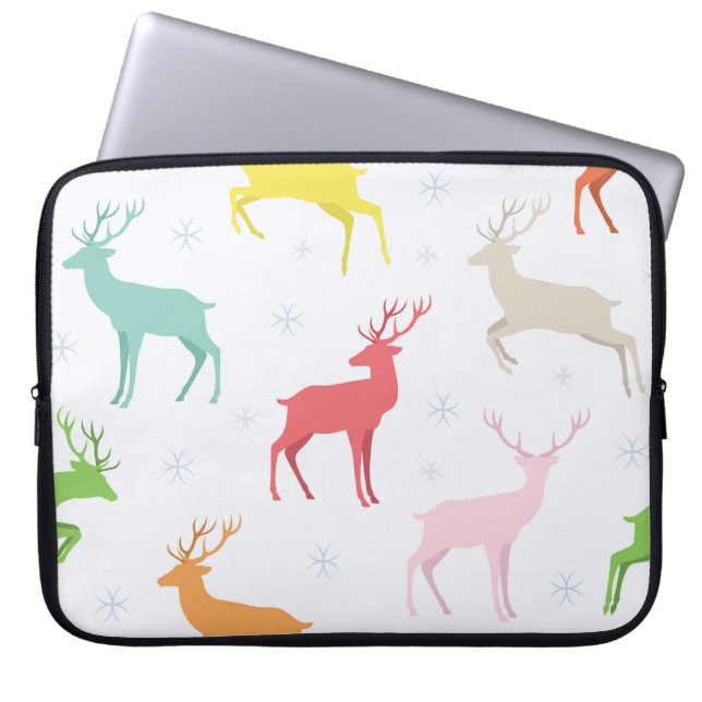 Capa Para Notebook Padrão natalício com renas, veados, padrão, (Frente)
