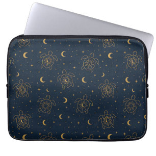 Capa Para Notebook Padrão Noturno de Tartaruga Celestial