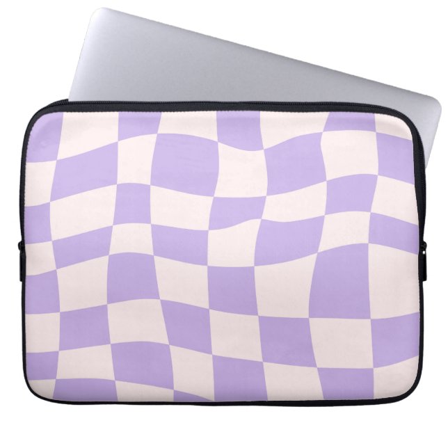Capa Para Notebook Padrão Ondulado Roxo Retro (Frente)