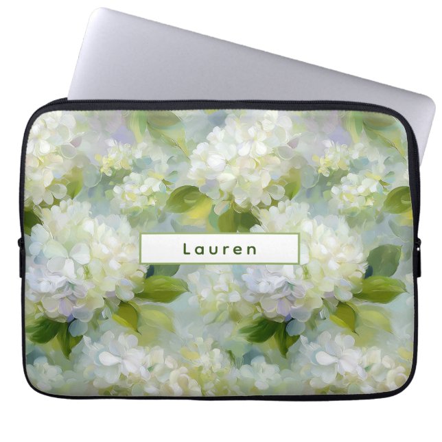Capa Para Notebook Padrão Painterly Hydrangea (Frente)