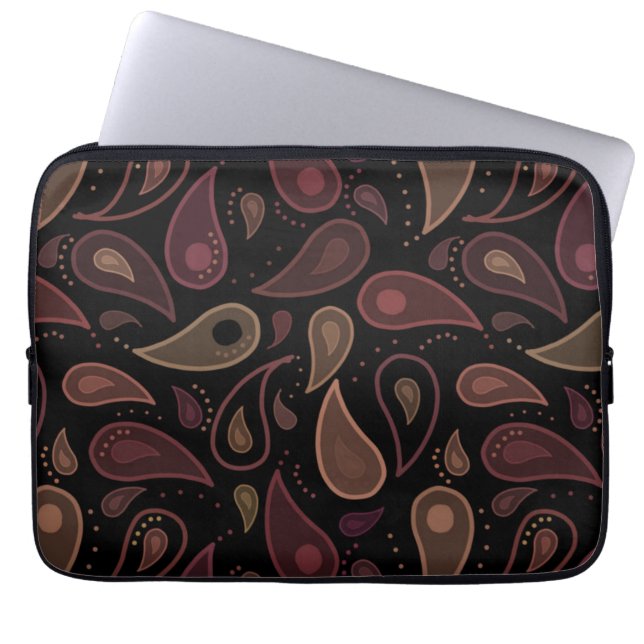 Capa Para Notebook Padrão Paisley Moderno Escuro Elegante (Frente)