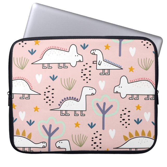 Capa Para Notebook Padrão perfeito do dinossauro, ilustração in vivo (Frente)