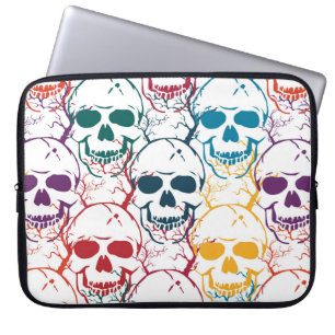 Capa Para Notebook Padrão perfeito do Halloween com crânios. Colori