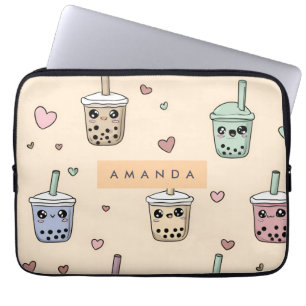 Capa Para Notebook Padrão Personalizado de Boba Tea Cute