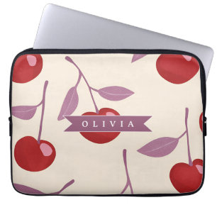 Capa Para Notebook Padrão Personalizado de Cereja Doce Fofo Retro Fem
