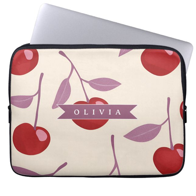 Capa Para Notebook Padrão Personalizado de Cereja Doce Fofo Retro Fem (Frente)