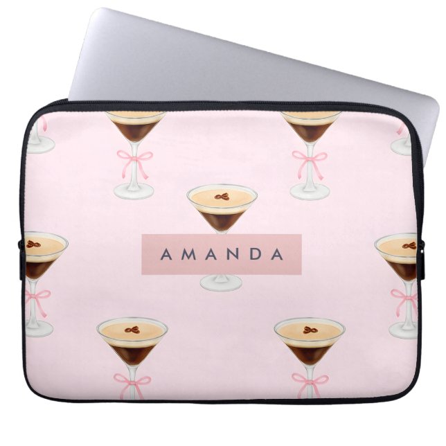 Capa Para Notebook Padrão Personalizado De Coquetel De Espresso Chic (Frente)