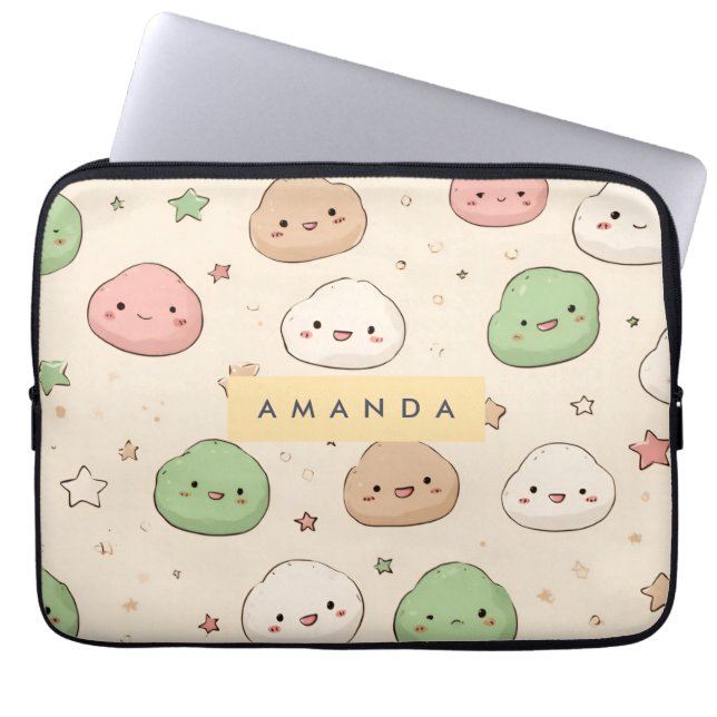 Capa Para Notebook Padrão Personalizado de Kawaii Mochi (Frente)