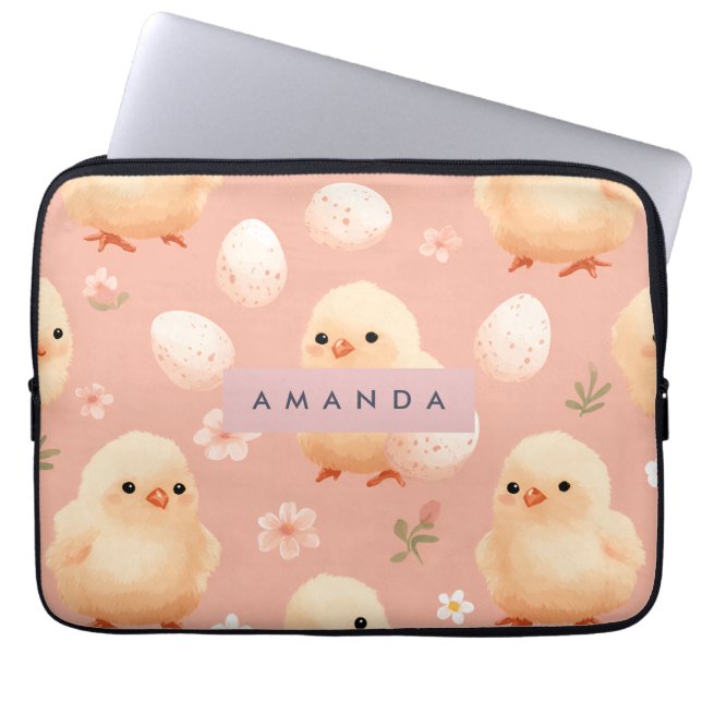 Capa Para Notebook Padrão personalizado de Pintinho de bebê pastel do (Frente)
