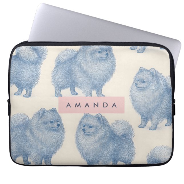 Capa Para Notebook Padrão Personalizado de Pomerânia Macio e Fofo (Frente)