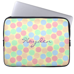Capa Para Notebook Padrão Personalizado de Pontos Pastel Multi-Cor