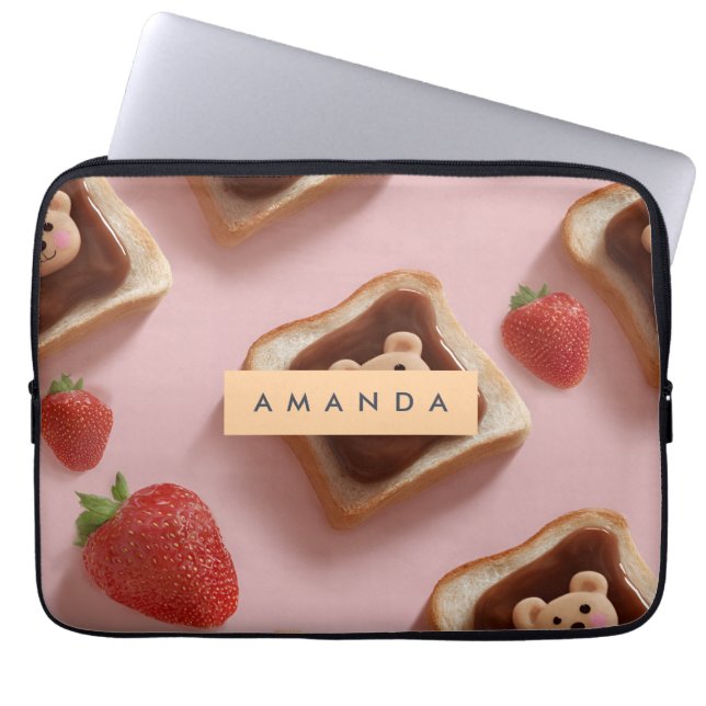 Capa Para Notebook Padrão Personalizado do Brinde do Urso de Corte (Frente)