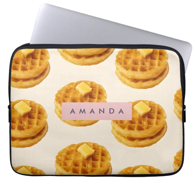 Capa Para Notebook Padrão personalizado do café da manhã de Waffle (Frente)