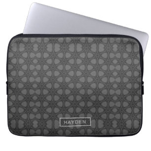 Capa Para Notebook Padrão Pessoal Cinza com Teia Ornamentada