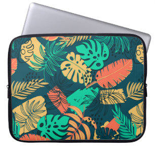 Capa Para Notebook Padrão plano trópico desenhado à mão. Palma de