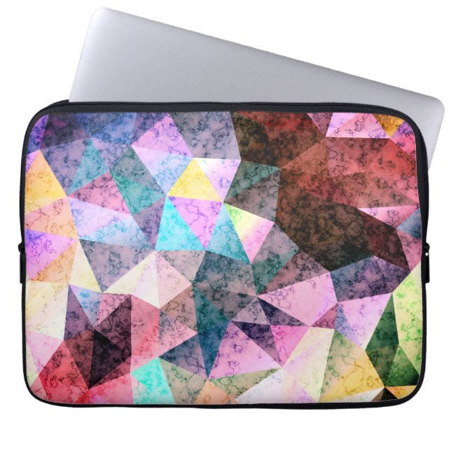 Capa Para Notebook Padrão polígono mármico (Frente)