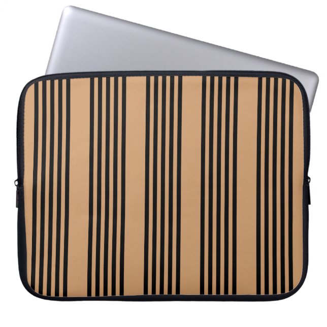 Capa Para Notebook Padrão preto e bronzeado de cinco faixas (Frente)