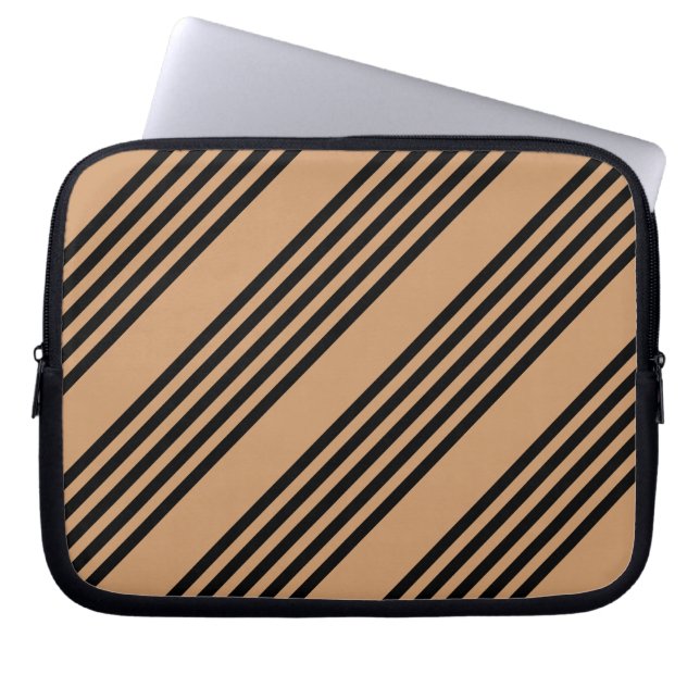 Capa Para Notebook Padrão preto e bronzeado de cinco faixas (Frente)