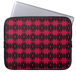 Capa Para Notebook Padrão Preto e Vermelho Elegante Moderno