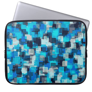 Capa Para Notebook padrão quadrado azul e preto abstrato com plano de