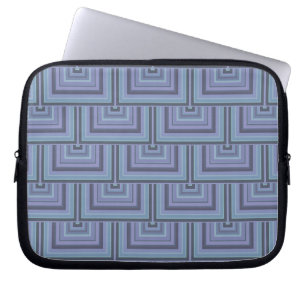 Capa Para Notebook Padrão quadrado de faixas de cinza azul