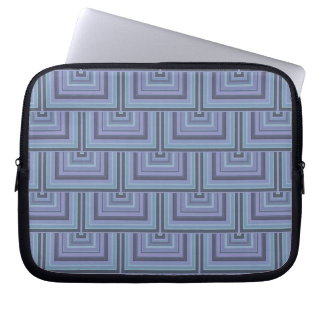 Capa Para Notebook Padrão quadrado de faixas de cinza azul (Frente)