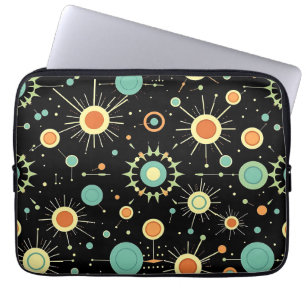 Capa Para Notebook Padrão Retro Atômico Starburst de Meados do Século