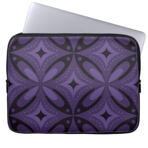 Capa Para Notebook Padrão Retro de Cor Roxa Escura