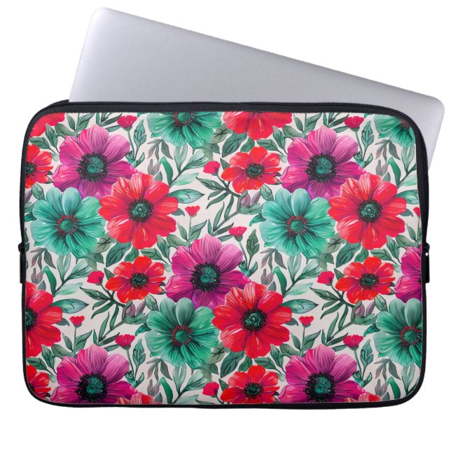 Capa Para Notebook Padrão retro de moda russa floral (Frente)