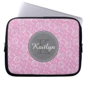 Capa Para Notebook Padrão Rosa Branca Chic