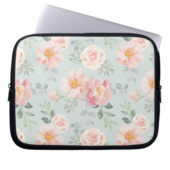 Capa Para Notebook Padrão Rosa Rosa Rosa Rosa Pastel Garden (Frente)