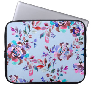 Capa Para Notebook Padrão sem costura botânica aquática. Desenho manu