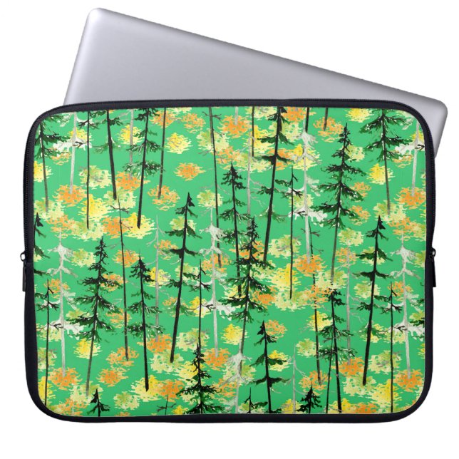 Capa Para Notebook Padrão sem costura com a floresta do outono (Frente)