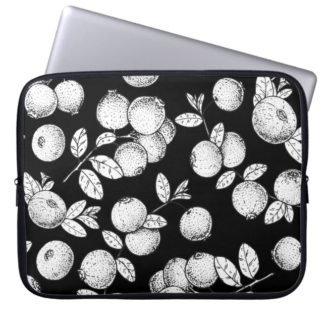 Capa Para Notebook Padrão sem costura com amora. Desenho desenhado à  (Frente)