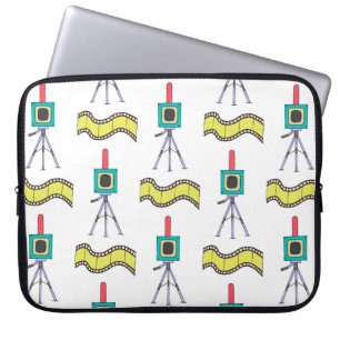 Capa Para Notebook Padrão sem costura com câmeras e fitas de filme em